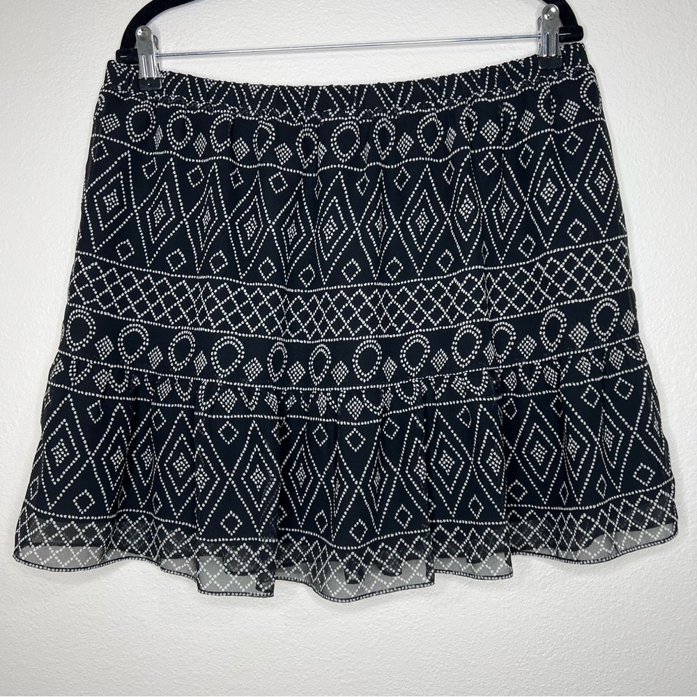 Madewell Caravan Black & White Geometric Printed Flowy Mini Skirt XL NWT - Picture 11 of 14